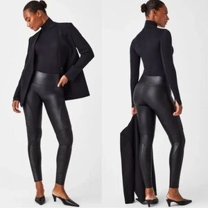 🖤 SPANX - NWT - Faux Leather Moto Leggings - Size: XL
